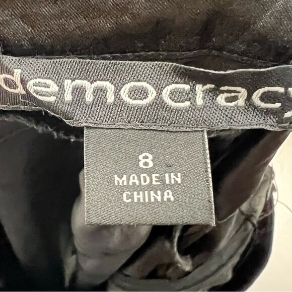 Democracy black silk one shoulder formal cocktail dress size 8 B154 - Picture 2 of 5